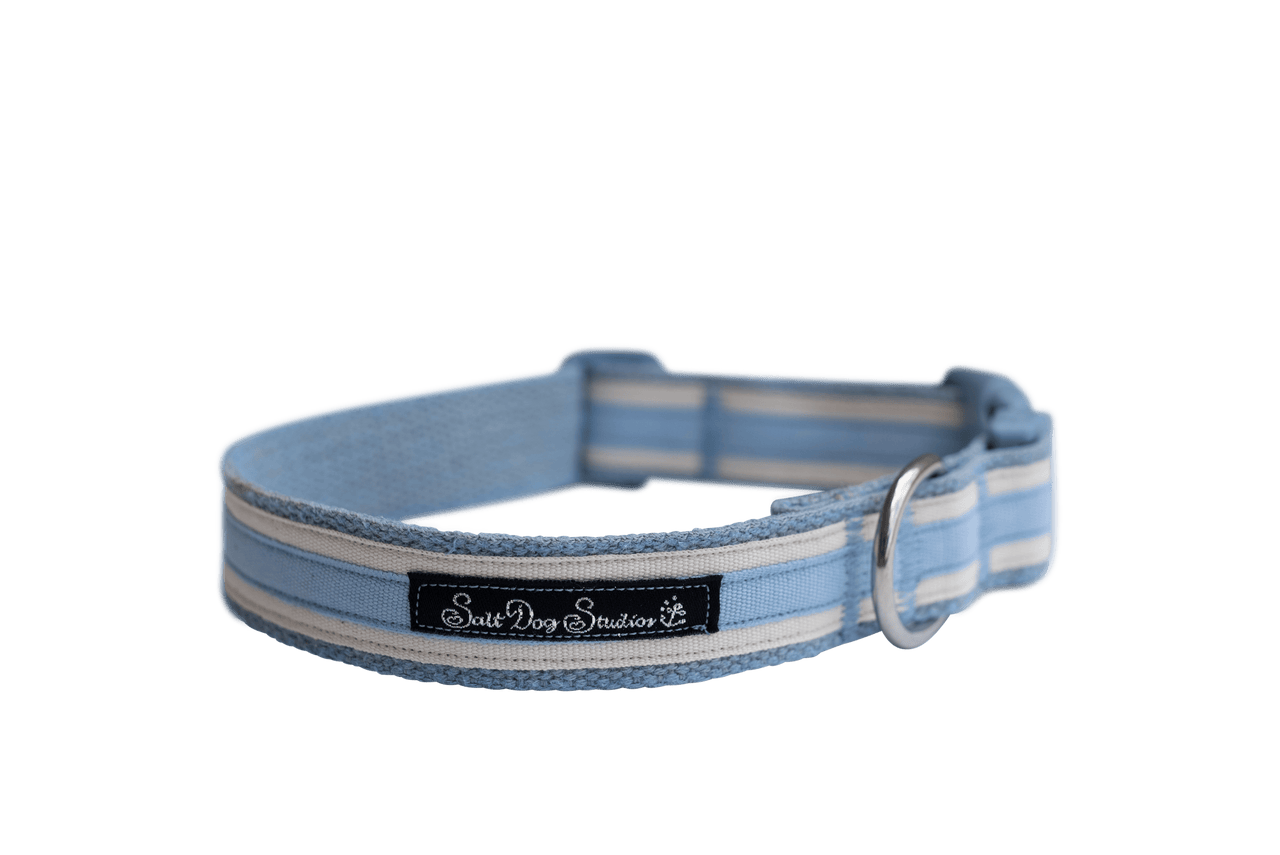 Coastal Powder Blue Hemp Luxury Dog Collar