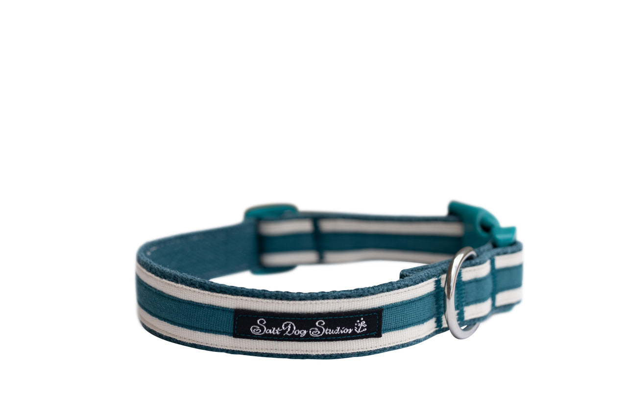 Coastal Teal Hemp Luxury Dog Collar