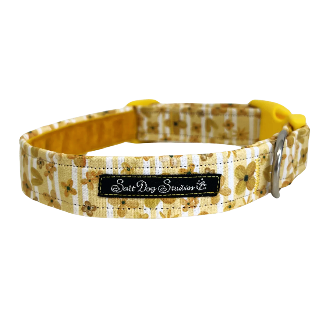 Mellow Yellow Floral Luxury Dog Collar ©