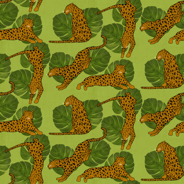 Lazy Leopards Green Luxury Dog Collar © Pre order