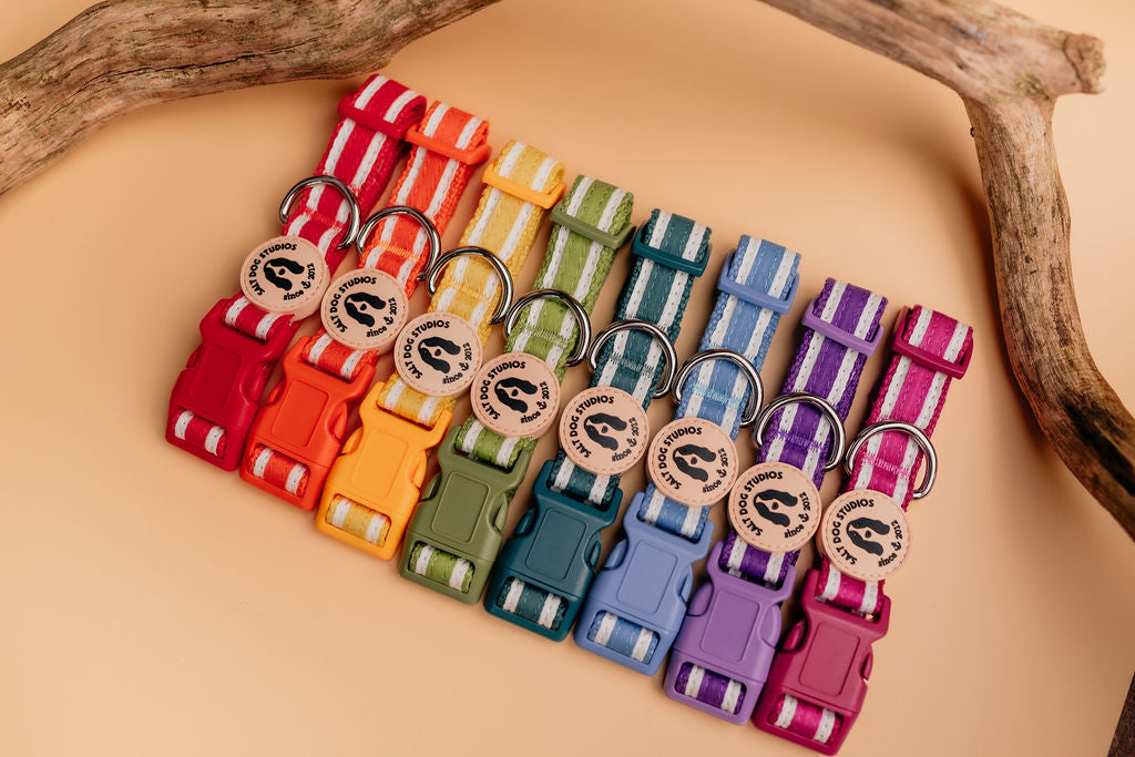 Organic Hemp Striped Dog Collars