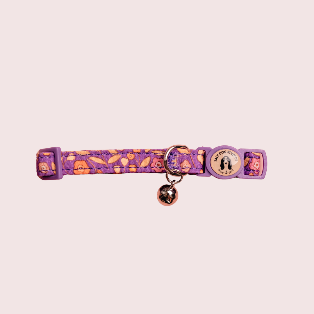 Ditsy Floral Purple Cat Collar