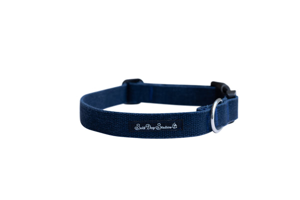 'The Original UK' Navy Blue Hemp Dog Collar ©