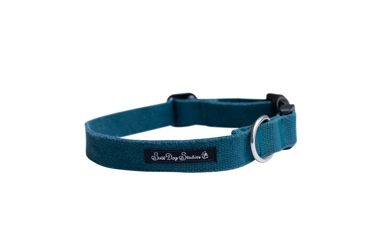 'The Original UK' Teal Hemp Dog Collar ©