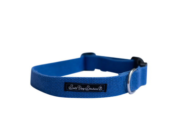 'The Original UK' Cobalt Blue Hemp Dog Collar ©