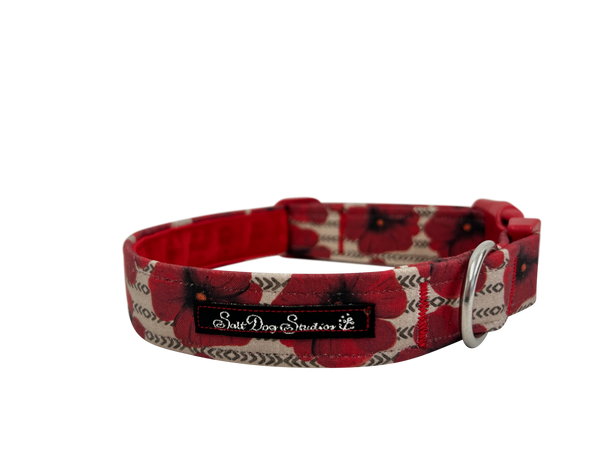 Remembrance Poppy Luxury Dog Collar ©