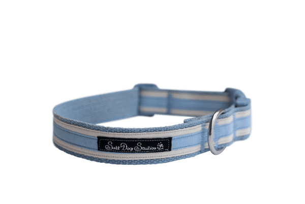 Coastal Powder Blue Hemp Luxury Dog Collar