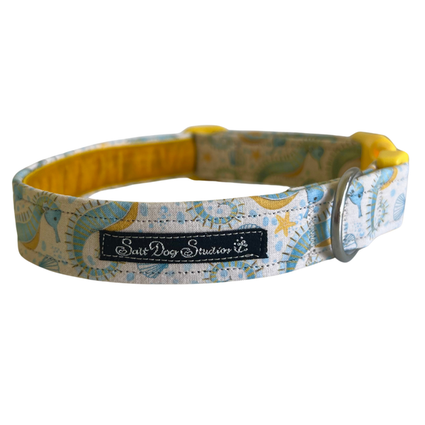 Neutral Seahorse Luxury Dog Collar © Pre Order