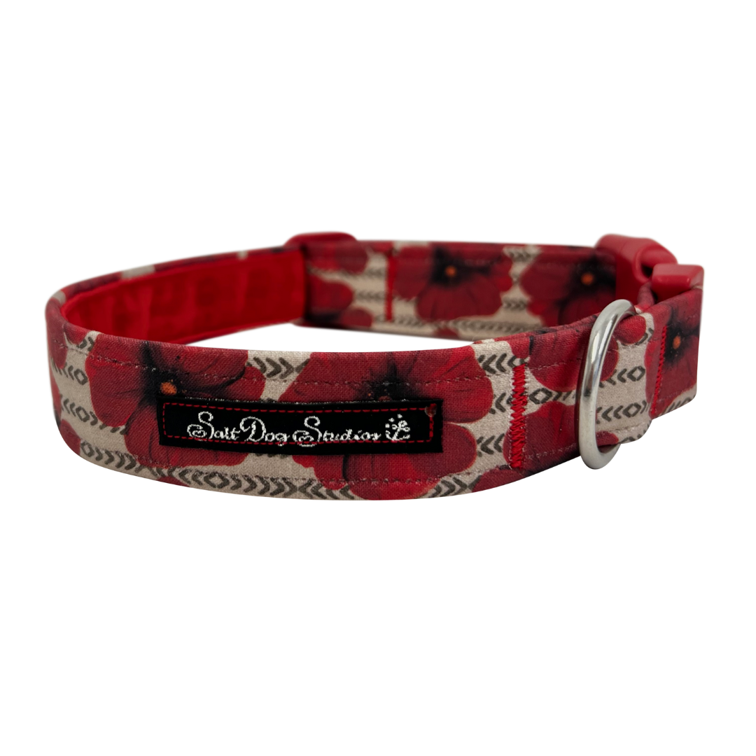 Remembrance Poppy Luxury Dog Collar ©