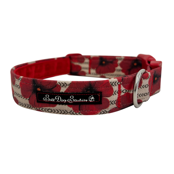 Remembrance Poppy Luxury Dog Collar ©