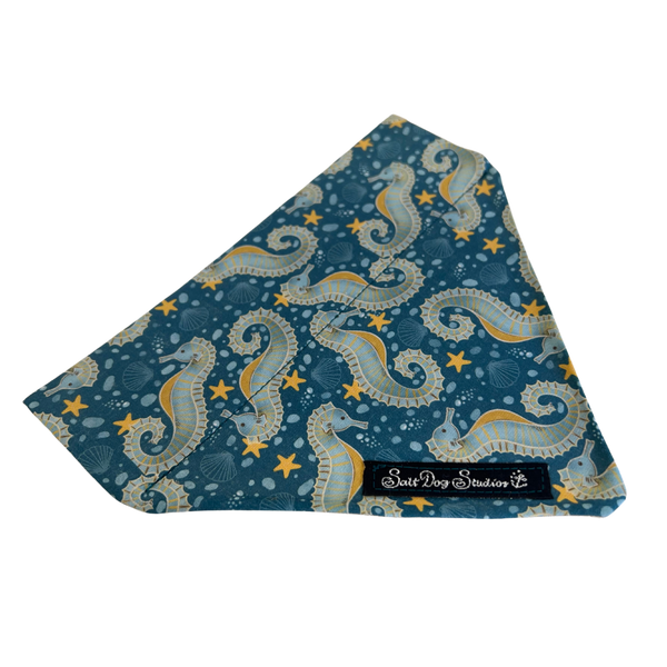 Teal Seahorse Luxury Bandana ©