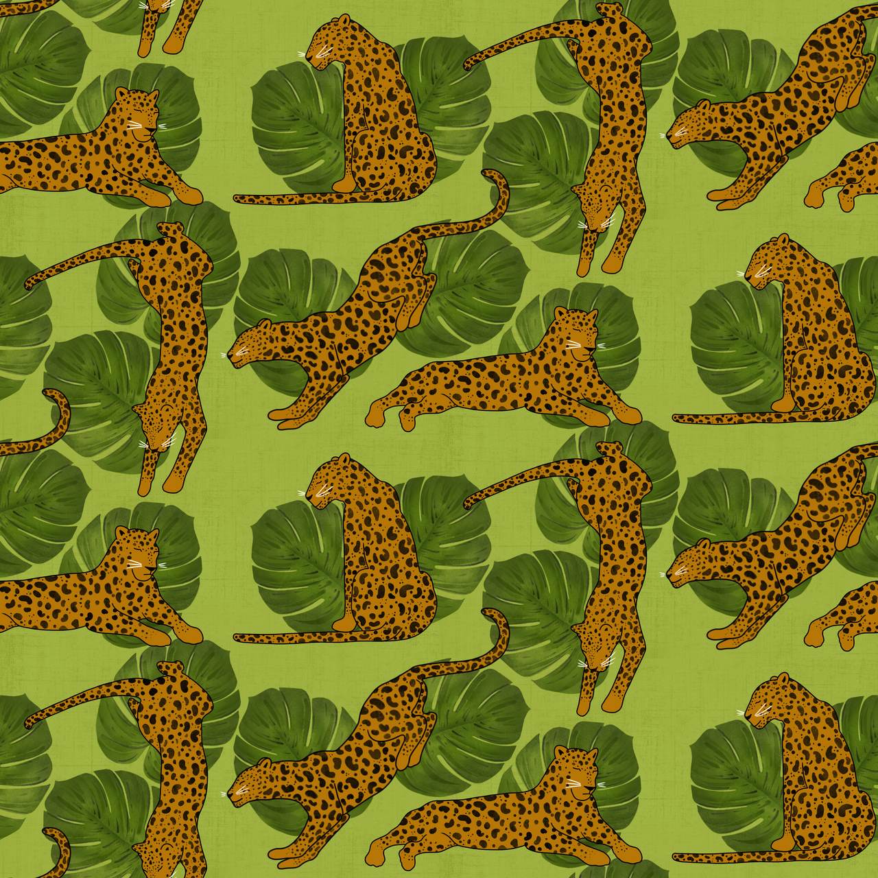 Lazy Leopards Green Luxury Dog Collar © Pre order