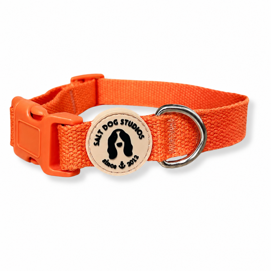 Organic Clementine Orange Hemp Dog Collar
