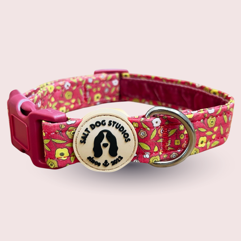 Ditsy Floral Pink Dog Collar