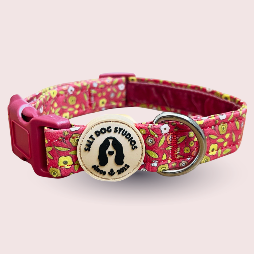 Ditsy Floral Pink Dog Collar