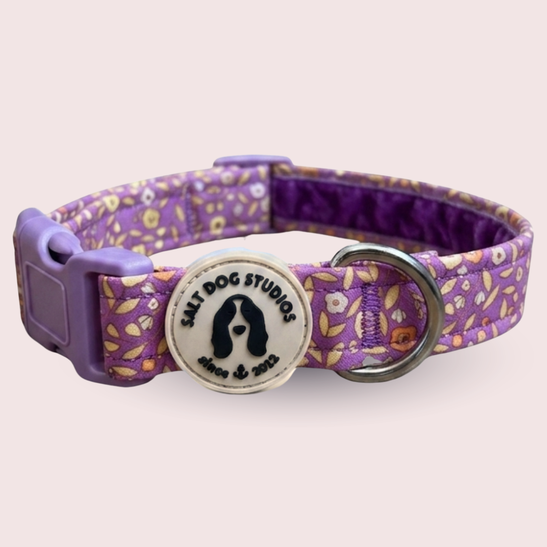 Ditsy Floral Purple Dog Collar