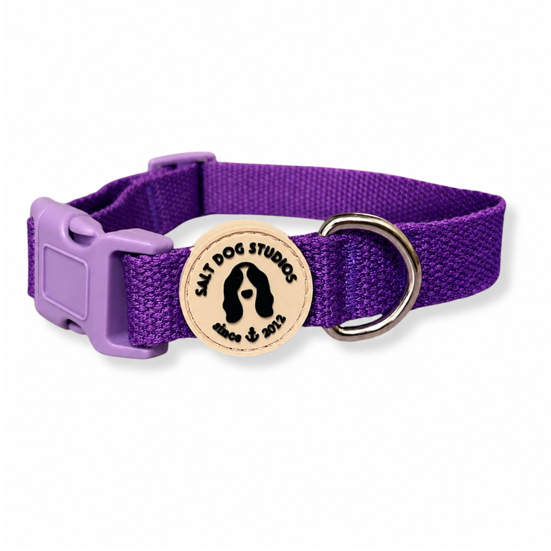 Organic Indigo Purple Hemp Dog Collar