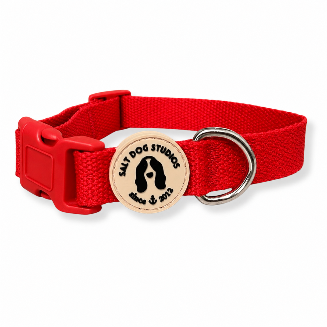 Organic Scarlet Red Hemp Dog Collar